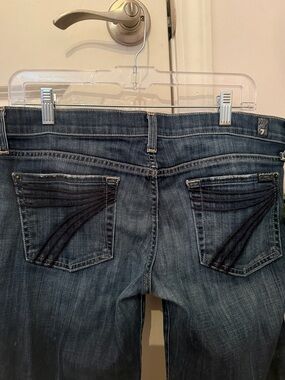 7 for all of Mankind Dojo Women's Dark Wash Flared western Jeans - Blue
